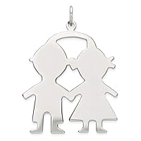 925 Sterling Silver Polished Engravable Engraveable Boy Girl Disc Charm Pendant Necklace Measures 34x26mm Wide 0.46mm Thick Jewelry Gifts for Women