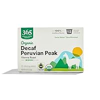 365 by Whole Foods Market, Organic Decaf Peruvian Peak Vienna, 12 Count