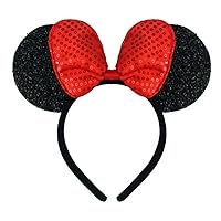 Sequin Hair Bows Mice Mouse Ears Headbands Girls Princess Party Costume: SQ1