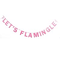 BESTOYARD Let's Flamingle Decoration Bunting Banner Hawaii Party Decor Summer Tropical Photo Booth Props Signs