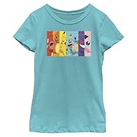 Pokemon Poke Rainbow Girls Short Sleeve Tee Shirt
