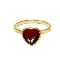 5 Carat Natural Heart Shape Gemstone Gold Plated Jewellery Handmade Simple Ring Size US 4-13
