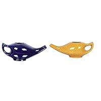 Leak Proof Durable Porcelain Ceramic Crackle Orange and Blue Neti Pot Hold 230 Ml Water Comfortable Grip Microwave and Dishwasher Safe eco Friendly Natural Treatment for Sinus