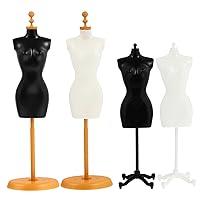 4pcs Mannequin Stand Mannequin Torso with Stand Doll Display Holder Toy Mannequin Torso Female Doll House Furnitures Doll Cloth Mannequin Doll Dress Stand Drying Rack Plastic Baby