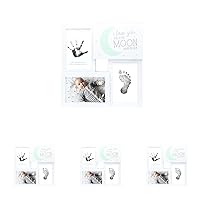 tiny ideas Baby Prints Collage Keepsake Frame with Included Ink Pad, Love You to The Moon and Back, Mint/White/Black, 4