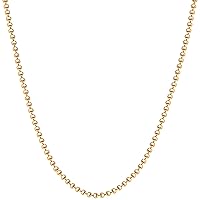 925 Sterling Silver Italian Solid Bead Ball Dog Tag Chain Necklace -18K Gold Plated Bead Ball Chain Necklace Comes with Gift Box for Women & Men -Made in Italy