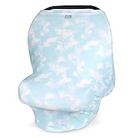 Itzy Ritzy 4-in-1 Nursing Cover, Car Seat Cover, Shopping Cart Cover and Infinity Scarf – Breathable, Multi-Use Mom Boss Breastfeeding Cover, Car Seat Canopy, Cart Cover & Scarf, Blue Cloud