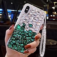 iPhone 13 Pro 6.1'' Luxury Diamond Case Bling Gliter Case Rhinestone Diamond Case Cover Bling Glitter Rhinestone Cover Crystal Glass Case Women Girls Cover Case for iPhone 13 Pro 6.1-inch (Green)