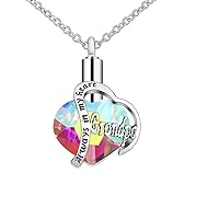 Always in my Heart Urn Necklaces for Ashes Cremation Jewelry Keepsake Memorial Pendant
