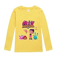 Girls Fall Crewneck Long Sleeve Comfy Tops Abby Hatcher Casual Lightweight T-Shirts Blouses for Kids(2-16Y)