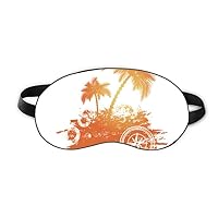 Coconut Tree Beach Pattern Illustration Sleep Eye Shield Soft Night Blindfold Shade Cover