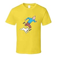 Tin and Snowy Running Vintage Retro Style T-Shirt and Apparel T Shirt