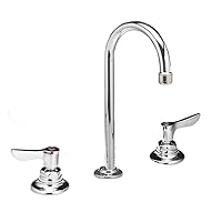 American Standard 6540.145.002 Monterrey Widespread .5 Gpm Gooseneck Faucet with VR Metal Lever Handles Less Drain, Polished Chrome
