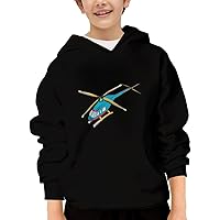 Unisex Youth Hooded Sweatshirt Helicopters Cute Kids Hoodies Pullover for Teens