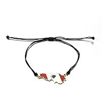 Liban With Flag Bracelet Jewelry Lebanon Maps Rope Chains