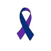 Small Blue & Purple Ribbon Decals for Rheumatoid Arthritis Awareness - Use on Your Helmet or Vehicle - Perfect for Support Groups, Events and Fundraising (1 Decal - Retail)