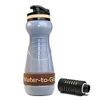 WATER-TO-GO Water Filter Bottle (18.5oz/55cl) Perfect for Hiking Camping Travel and Survival - Eco-Friendly Bioplastic - Incl. 3-in-1 Purifier Filter