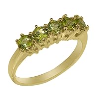 18k Yellow Gold Natural Peridot Womens Eternity Ring - Sizes 4 to 12 Available