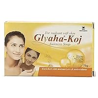 Glyaha-Koj Soap for Radiant Soft brighten skin remove dark spots and pigmentation Ideal for women (75gm × 2 Pack)