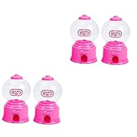 ERINGOGO 4 Pcs Mini Twist Sugar Machine Dispenser Piggy Banks for Kids Snacks Kids Candy Machine Plastic Piggy Bank Gumball Coin Bank Spiral Gumball Bank Abs Cute Child Pink Small Container