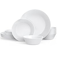 Dinnerware Set 18-piece Opal Dishes Sets Service for 6 Plates Bowls 6