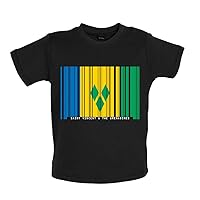 Saint Vincent and The Grenadines Barcode Style Flag - Organic Baby/Toddler T-Shirt