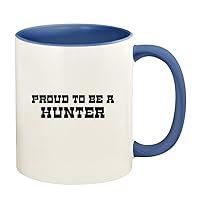 Proud To Be A Hunter - 11oz Ceramic Colored Handle and Inside Coffee Mug Cup, Cambridge Blue
