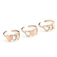 3 Sisters Ring Set Three Heart Rings of 3 Friendship Ring 3 Sister Gift