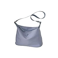Women Handbag Solid Color Female Shoulder Bags Messenger Bags Ladies Crossbody Zipper Bag Large Capacity (Blue 25x11.5x20.5cm)