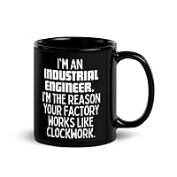 Black Ceramic Mug 11 oz Funny Saying Industrial Engineer Learning School Sarcastic Novelty Women Men 28 Black