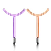 2pcs Electrode Wand Glass Tube Handheld Spare Parts Elitzia ETHB01 (Purple and Orange Y Shape)