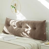 Adult Large Headboard Pillow Tatami Reading Cushion Lumbar Pad Sofa Pillow Bed Strap Fixation Head Cushion(Size:100x40x12cm,Color:A)