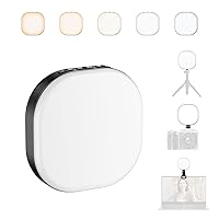 ATUMTEK LED Video Light Camera Light, Mini Selfie Light, Rechargeable Clip-on Light for Laptop, Tablet and Computer, Dimmable Fill Lamp for Conference/Zoom Call/Photography/Makeup/Picture, Black