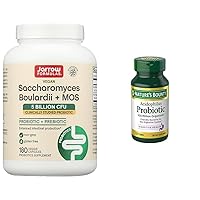 Saccharomyces Boulardii Probiotics + MOS 5 Billion CFU Probiotic Yeast & Nature's Bounty Acidophilus Probiotic, Daily Probiotic Supplement, Supports Digestive Health, 1 Pack
