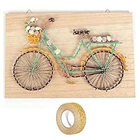String Art Wooden Frame Set 30 x 20 cm Bicycle + Golden Glitter Tape 5 m