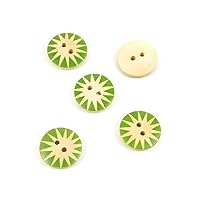Price per 5 Pieces Sewing Sew On Buttons AD1 White Stars Round for clothes in bulk wood wooden Clothing