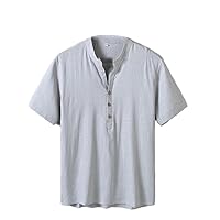 Short-Sleeved T-Shirt Tang Suit Men's Chinese Style Cotton and Linen Summer Tops