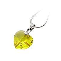 Finejewelers Sterling Silver Yellow Color Crystal Heart Pendant Necklace made with Swarovski Elements 18 Inch