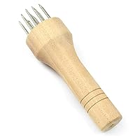 Stainless Steel Meat Mallet Meat Needle Tenderizer with Wood Handle Kitchen Food Processing Gadget for Beef Pork