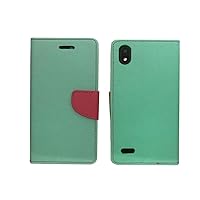 PT Wallet ID Card Holder Cover Phone Case for ZTE Blade T2 Lite Z559DL + Gift Stand (Teal)