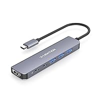 LENTION USB C Hub, 6 in 1 USB C to USB Adapter, USB C Multiport Dongle with 4K HDMI, USB C Data Port, USB 3.0, 100W PD Compatible New MacBook Pro/Mac Air, More Type C Devices (CB-CE35s, Space Gray)