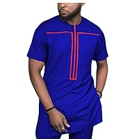 African Clothing for Men Tracksuit Dashiki Shirts and Print Pants Traditional Set Outfits Wear