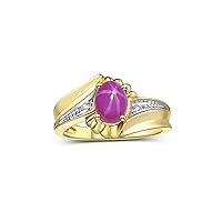 Swirl Z Ring with 7X5MM Oval Gemstone & Diamond Accent – Elegant Birthstone Jewelry for Women in Yellow Gold Plated Silver – Available in Sizes 5-10