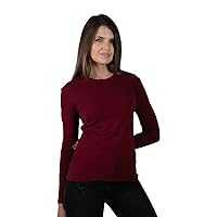Brix Women's Long Sleeve Tee - Crewneck Cotton T-Shirt Tagless Super Soft Classic and Fitted.