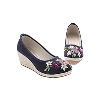 Women And Ladies' Embroidery Flower Wedge Shoes Sandals