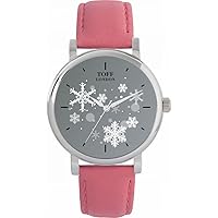 Christmas Grey Snowflake Watch Ladies 38mm Case 3atm Water Resistant Custom Designed Quartz Movement Luxury Fashionable
