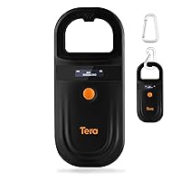 Tera Pet Microchip Reader Scanner with D-Ring RFID Portable Animal Chip ID Scanner with OLED Display Screen Rechargeable Data Storage Tag Scanner EMID FDX-B(ISO11784/85) for Dogs Cat Animal Management
