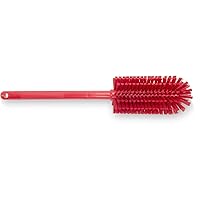 SPARTA Large Water Bottle Brush Ideal for Wide-Mouth Jars, Bottles and Tumblers, Dishwashing Tool with Handle for Home and Commercial Kitchens, Plastic, 16 Inches, Red, (Pack of 4)
