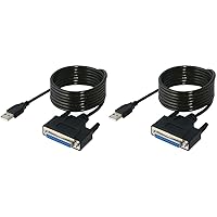 SABRENT USB 2.0 to DB25 IEEE-1284 Parallel Printer Cable Adapter [THUMBSCREWS Connectors] (CB-DB25) (Pack of 2)