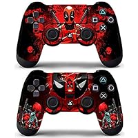 Skin Covers Vinyl Stickers Cover DP Red Wrap for PS4 Controller Remote Skin Hero (2 Pack)